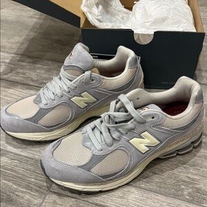 New Balance Light Gray and Beige Sneakers